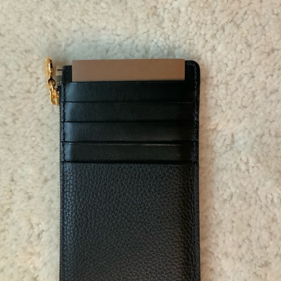 BURBERRY SOMERSET VINTAGE CHECK ZIP CARD HOLDER